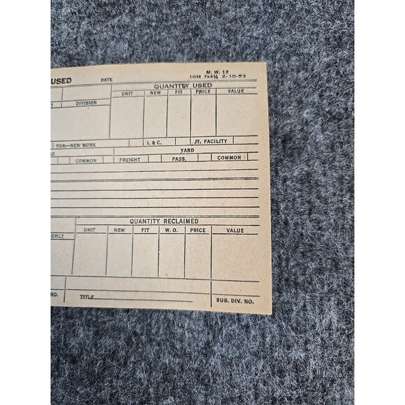 Vintage Railroad Documents Report of Material Used 1953 50s Blank Book Full - Picture 4 of 8